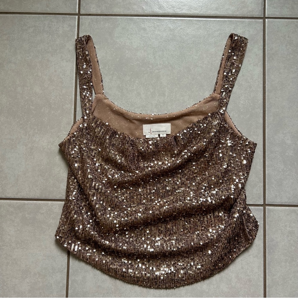 Anthropologie Cowl-Neck Sequin Camisole - Picture 4 of 8
